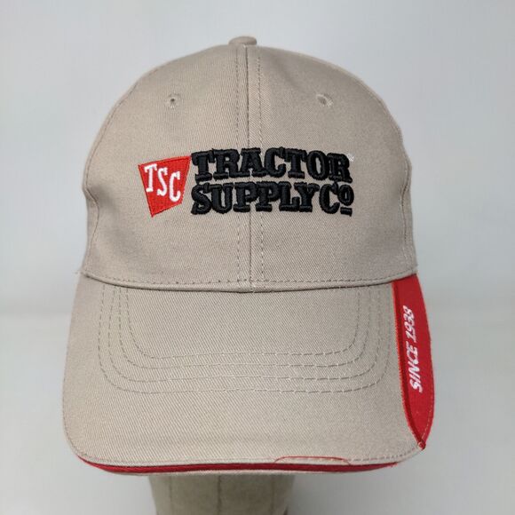 Tractor Supply Co Men's Slideback Hat Tan Adjustable Embroidered Logo - Picture 3 of 11